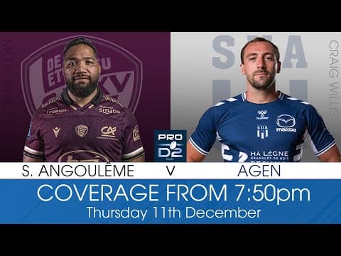 THURSDAY NIGHT LIGHTS! | LIVE PRO D2 | Soyaux Angoulême v Agen
